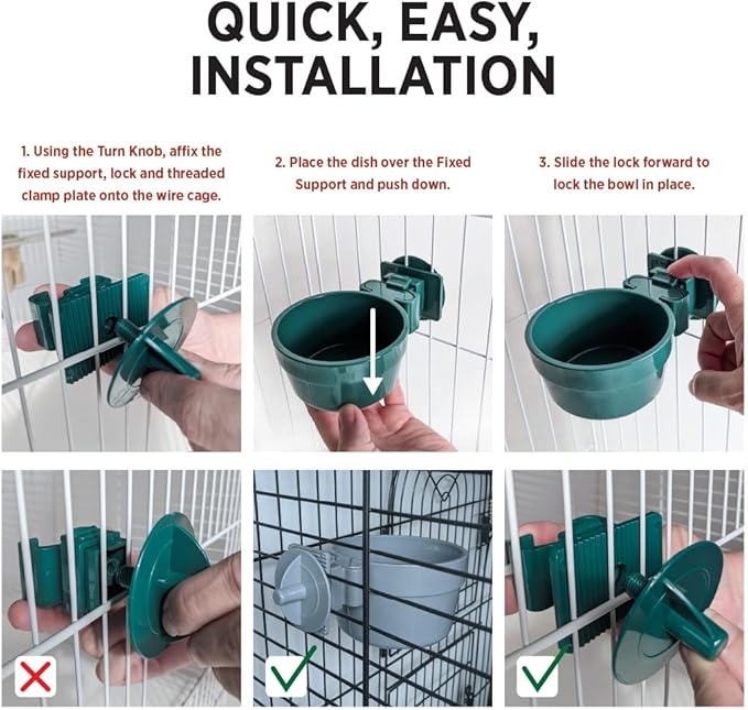 Hagen Lock & Crock Heavy-Duty - Tip-Proof - Food and Water Bowl - 591 ml (20 oz)