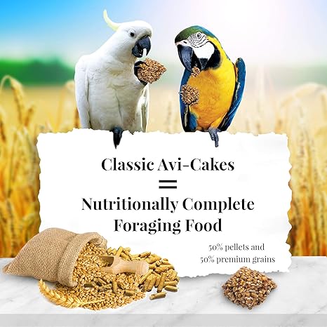 LAFEBER'S Classic Avi-Cakes Pet Bird Food for Macaws & Cockatoos, 1 lb