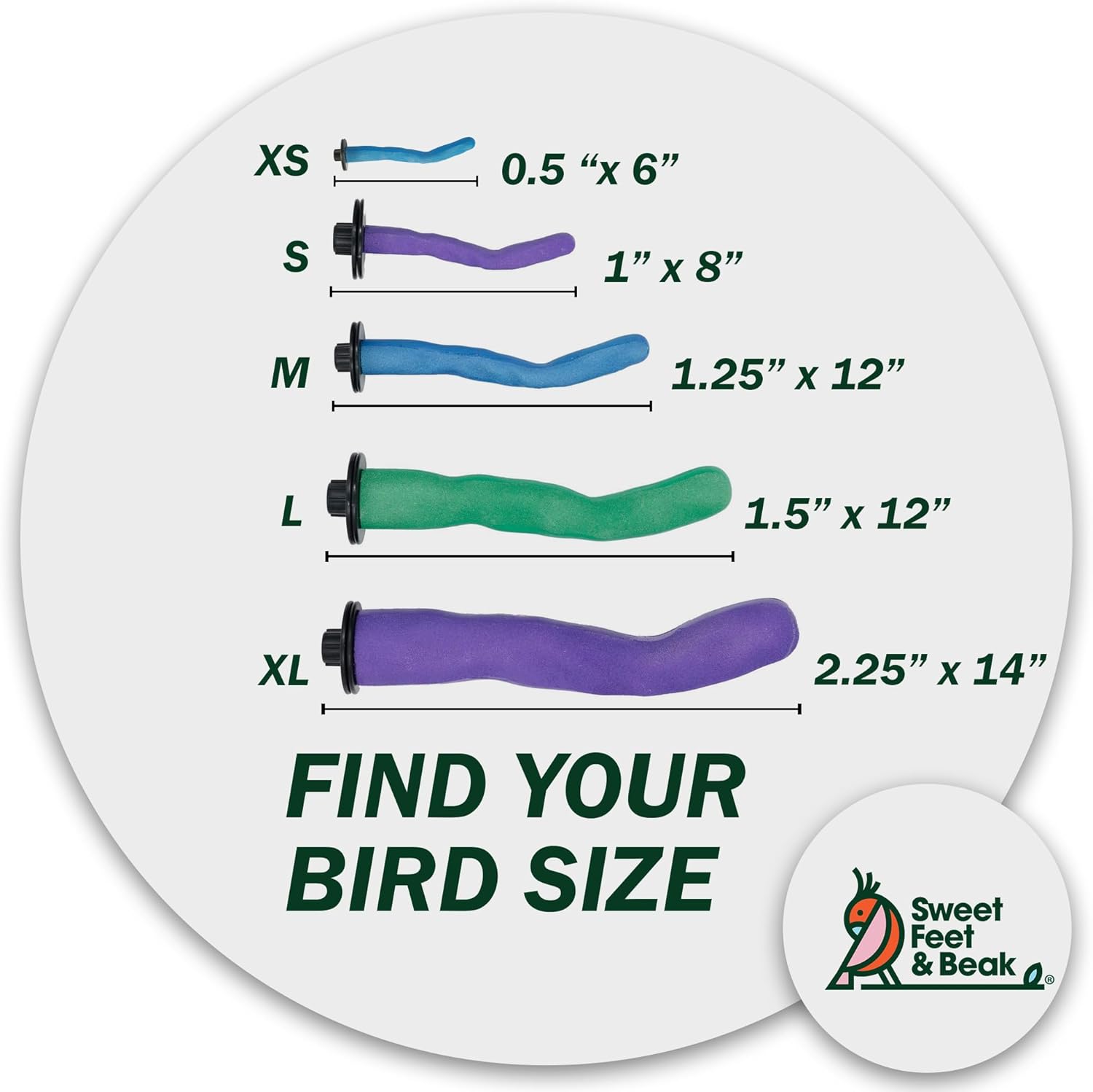 Sweet Feet & Beak Safety Pumice Perch Medium (Color May Vary)