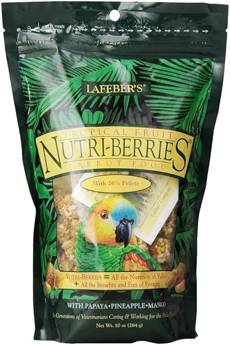 Lafeber’s Gourmet Tropical Fruit Nutri-Berries for Parrots 10 oz. Bag