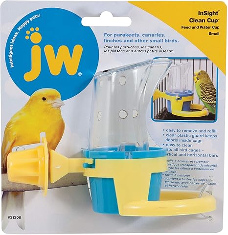 JW Pet Bird Cage Clean Cup Feeder & Water Cup Bird Accessory, Small