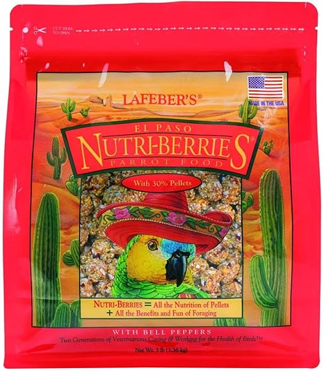 LAFEBER'S El Paso Nutri-Berries Pet Bird Food, for Parrots, 3 lb
