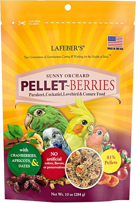 LAFEBER'S Pellet-Berries for Cockatiels, Conures, Parakeets (Budgies), Lovebirds (PelletBerries 10 oz)