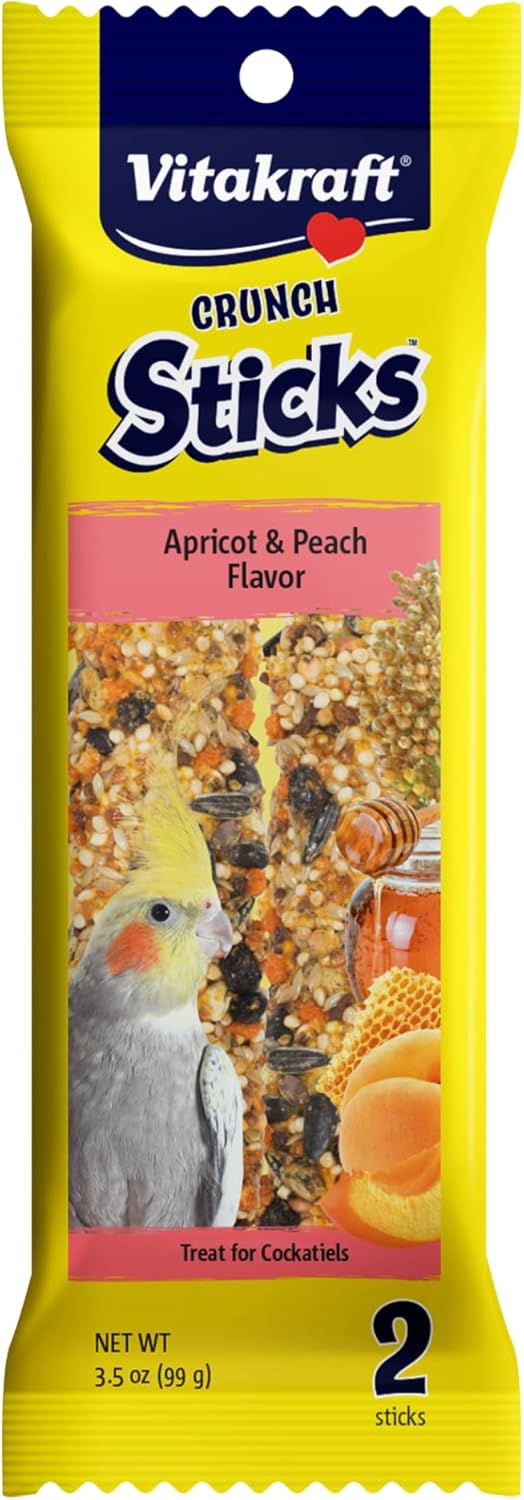 Vitakraft Crunch Sticks Cockatiel Treat Apricot Peach 3.5 oz