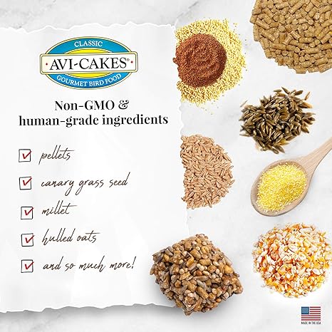 LAFEBER'S Classic Avi-Cakes Pet Bird Food for Macaws & Cockatoos, 1 lb