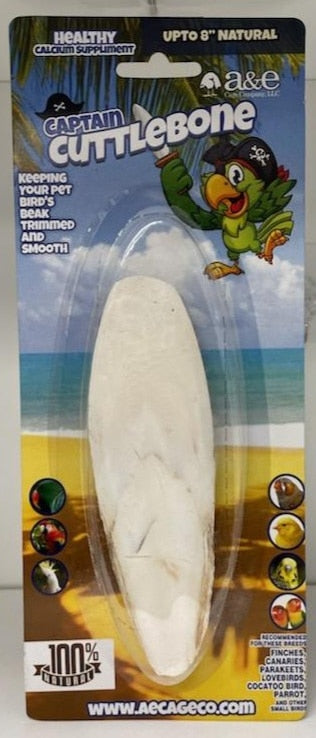 A&E AE9028- 8" Natural Cuttlebone Single Blister Pack