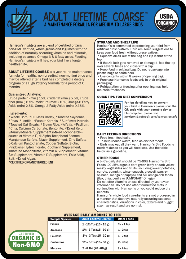 Harrisons Adult Lifetime Coarse 1lb