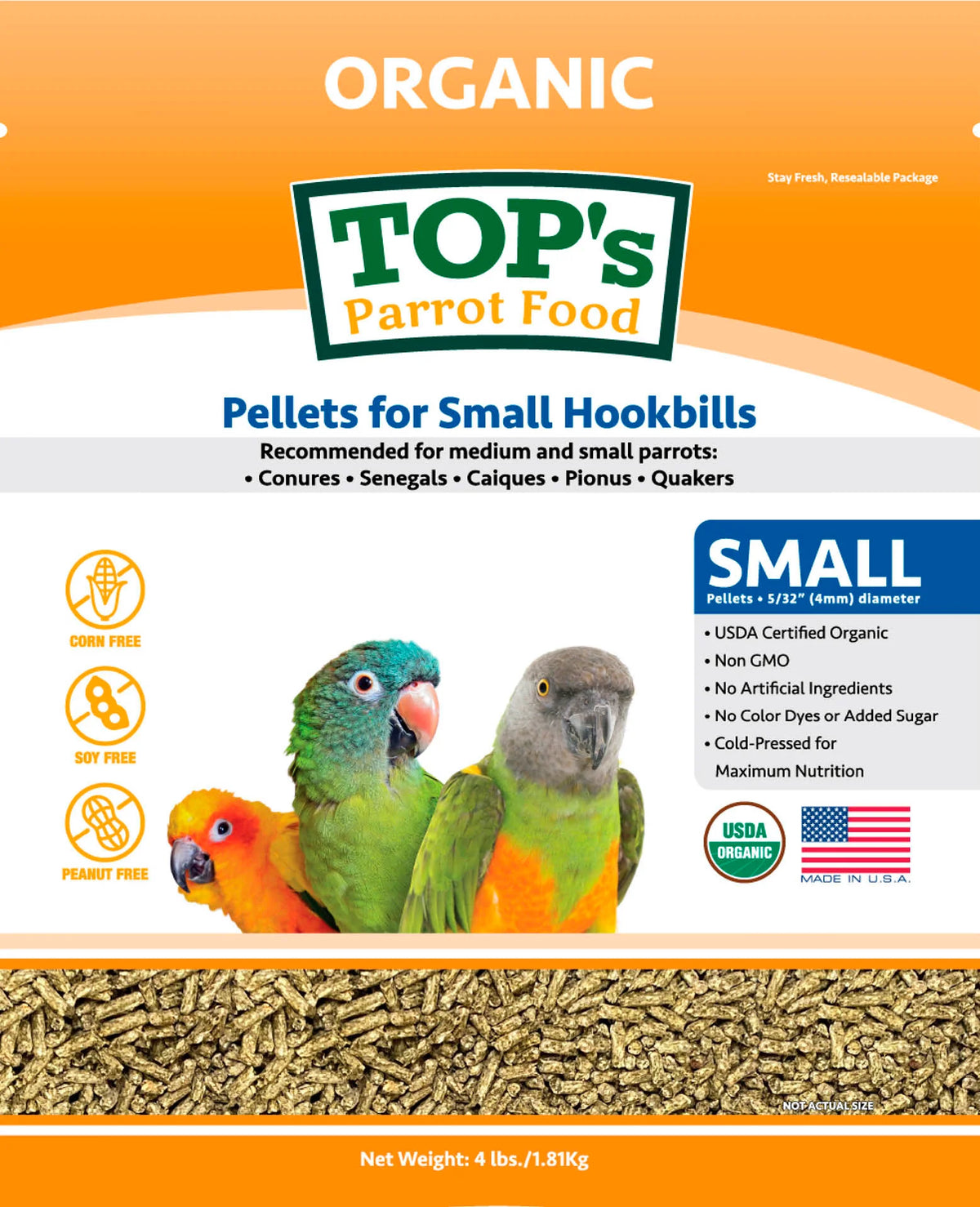 Tops Pellets for small Hookbills 4lb