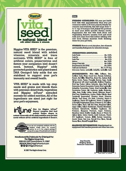 Higgins 21009 Vita Seed Conure/Lovebird 5lbs