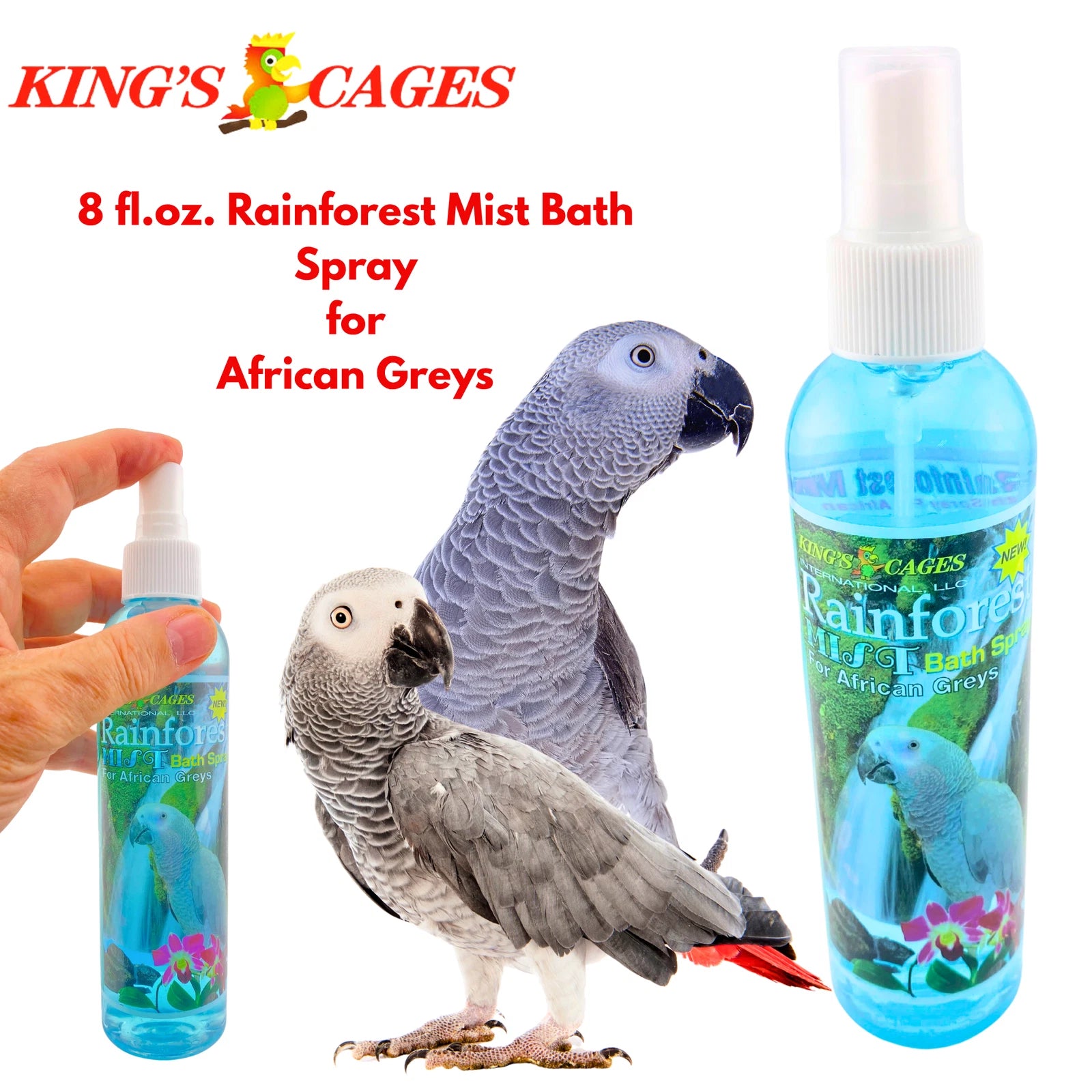 Kings cage Rainforest Mist Bath Spray For Grays 8oz