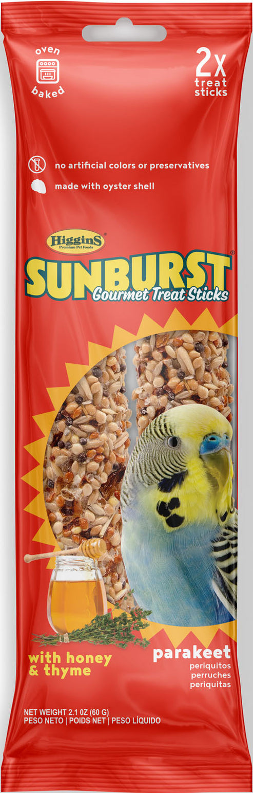 Higgins 113285 Sunburst Treat Stick with Honey &Thyme Parakeet