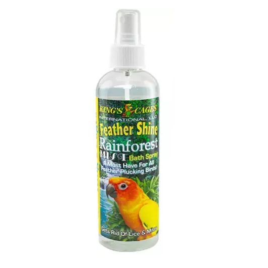 King Cages 50025 RAINFOREST MIST FEATHER SHINE – 8 OZ
