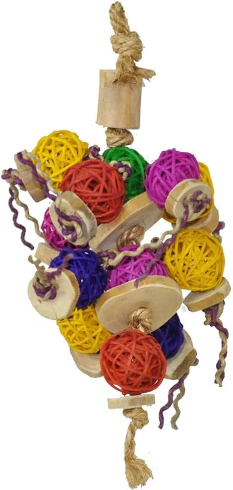 A&E Hb46540 Java Wood Ball Thing Assorted Bird Toy, X-Small