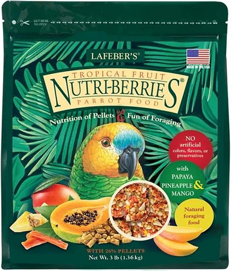 LAFEBER'S Tropical Fruit Nutri-Berries Pet Bird Food 3LB