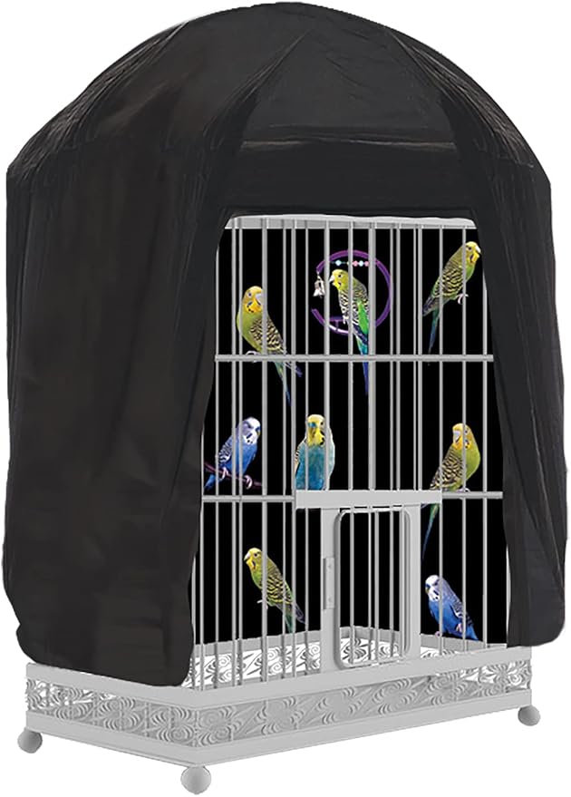 Penn-Plax Bird-Life Universal Fit Birdcage Cover – Machine Washable & Breathable Fabric – Black Color – Medium Size