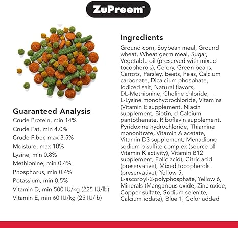 ZuPreem VeggieBlend Flavor Parrots & Conures Food, 3.25 lb