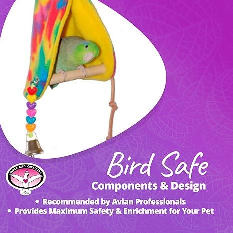 Super Bird Creations SB473 Peekaboo Perch Tent for Small Birds, Bird Bed & Parrot Perch