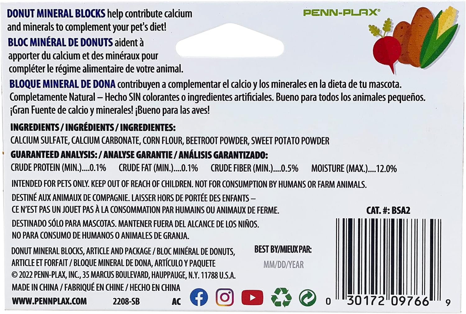 Penn-Plax BSA2B Donut Mineral Blocks 2 Pack