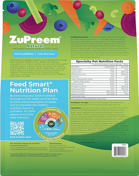 Zupreem FOOD TIEL NAT 2.5lb