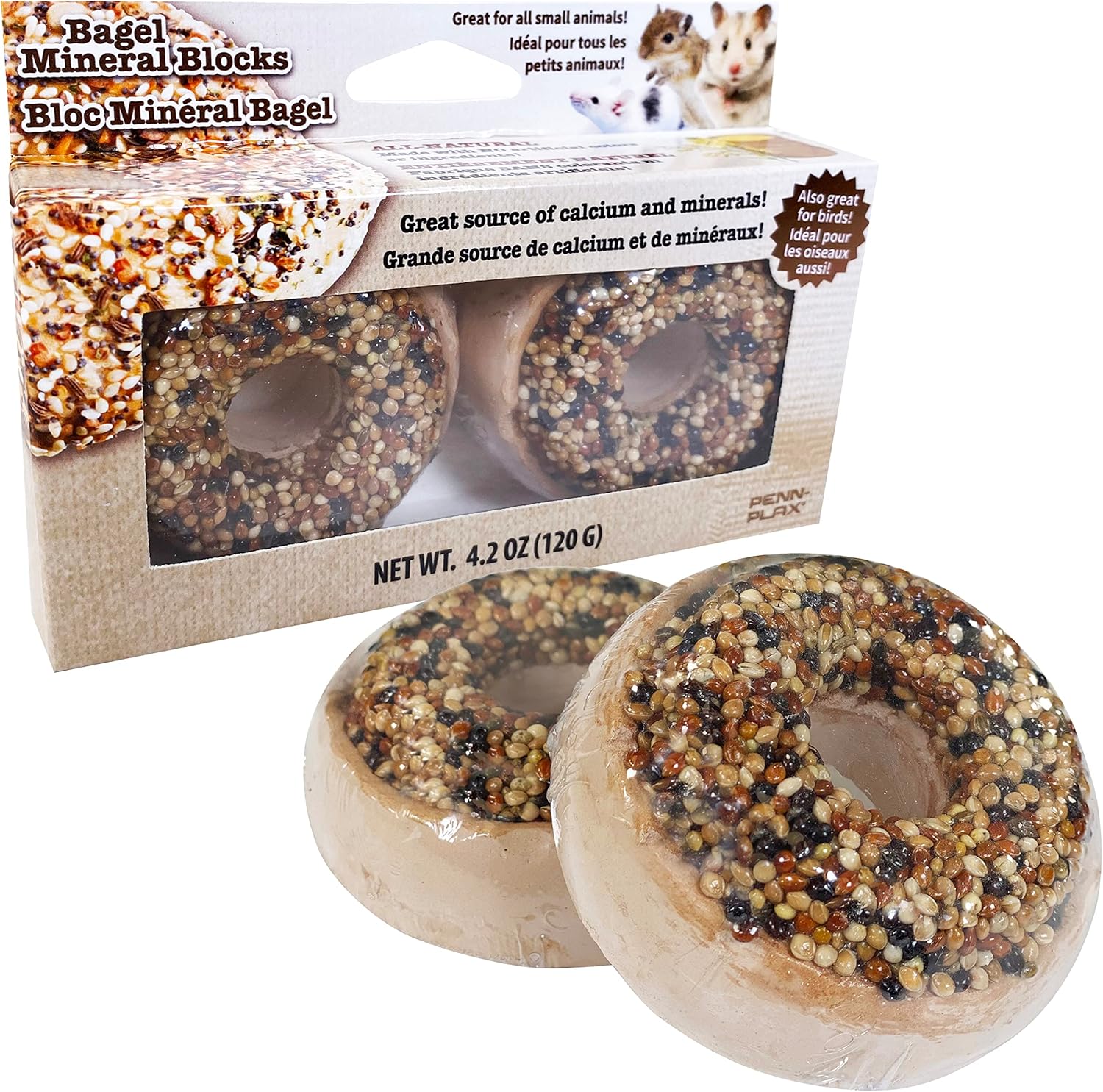 Plex Blocks Penn-Plex BSA1B Bagel Mineral Blocks 2 Pack