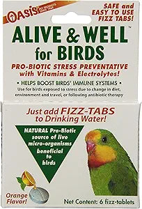 OASIS #80070 Alive and Well, Stress Preventative & Pro-Biotic Tablets for Birds