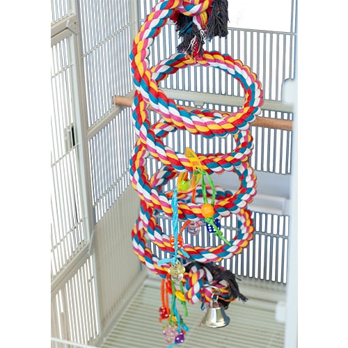 A&E HB556F FANCY Extra Large Cotton Rope Boing with Bell, 1.25" x 97"