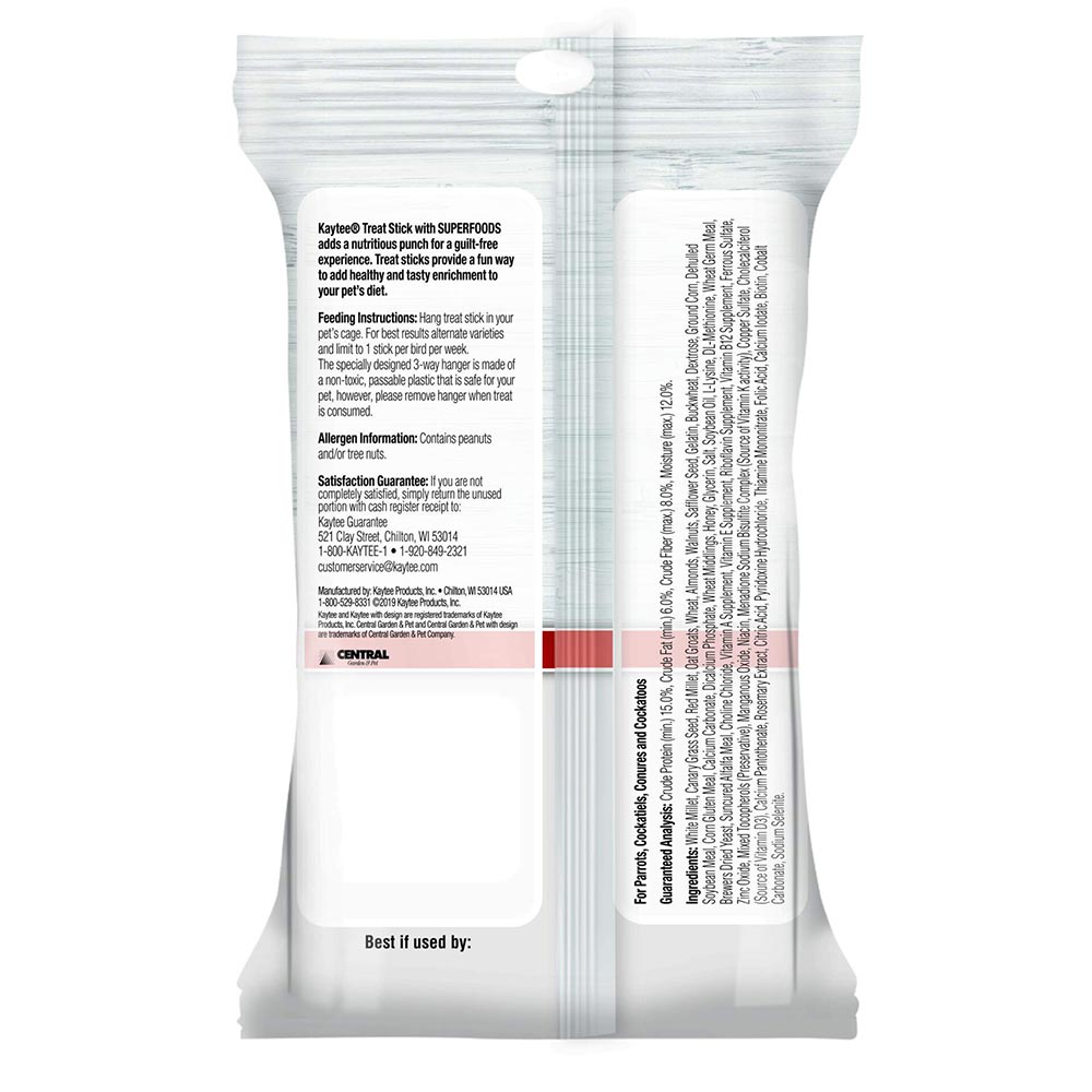 Kaytee Avian Almond Walnut Superfood Treat Stick