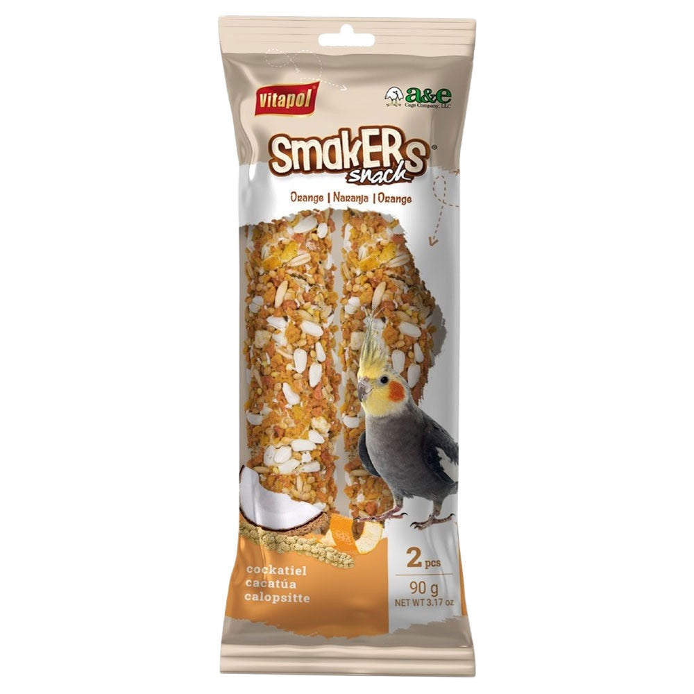 A&E ZVP-2208 - SMAKERS Cockatiel Treat Stick - Orange