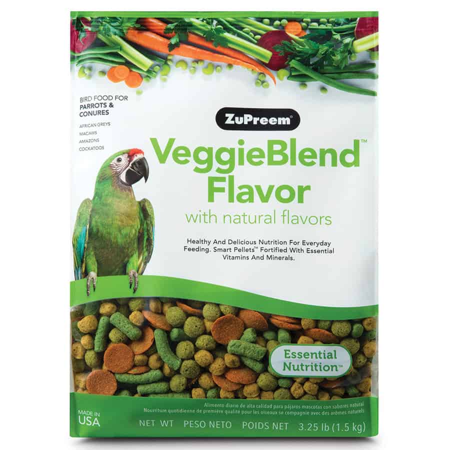 ZuPreem VeggieBlend Flavor Parrots & Conures Food, 3.25 lb