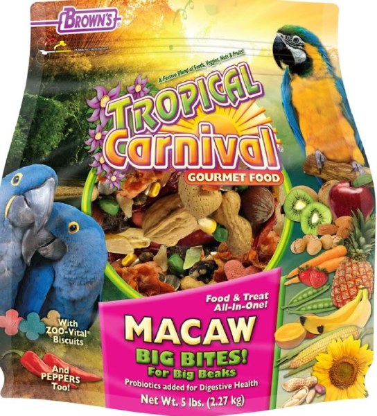Brown Tropical Carnival Gourmet Food Macaw Big Bites 5LB
