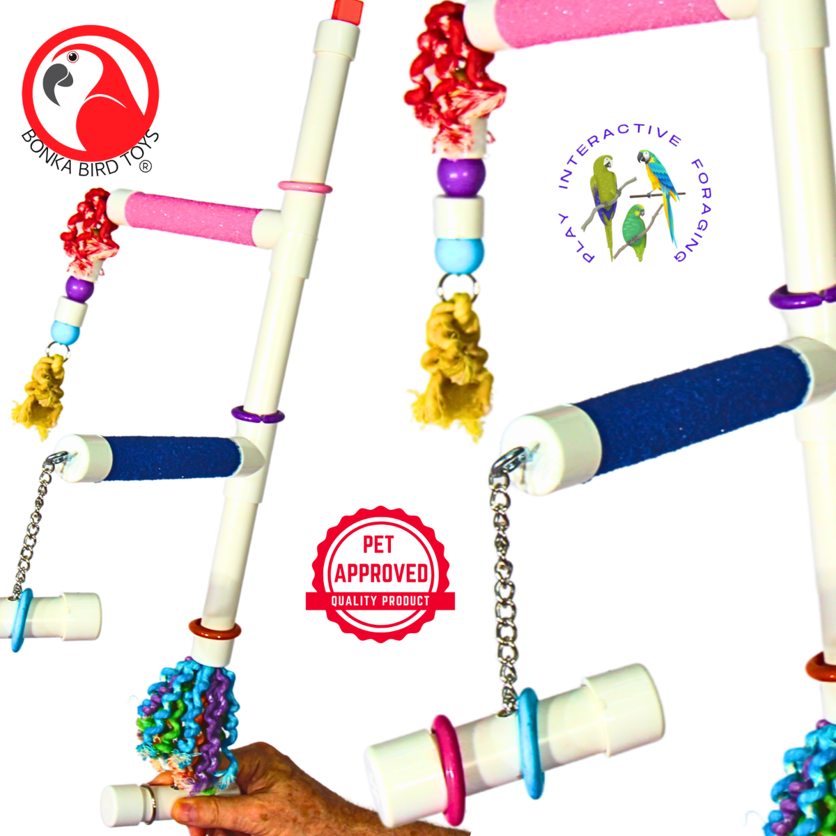 Bonka 2300 Pvc Play Tower Pedi Perch Parrot Cage Toy Cockatiel Conure