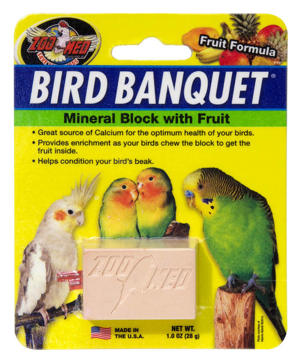 Zoo Med BB-FS Bird Banquet  Fruit Formula Mineral Block Pink 1oz SM