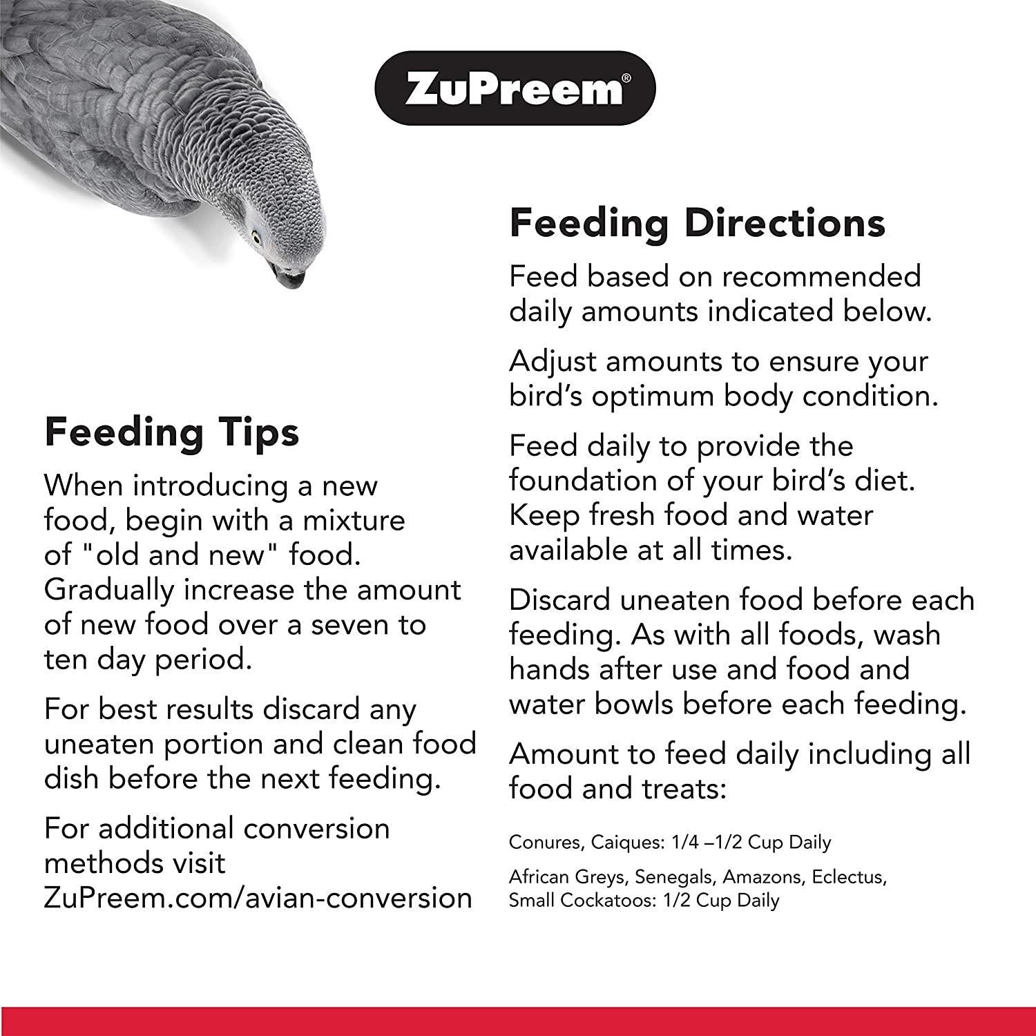 ZuPreem Natural Bird Food for Parrots & Conures