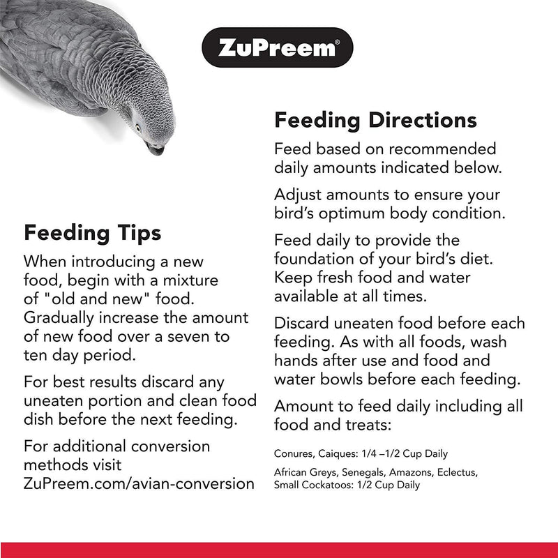 ZuPreem Natural Bird Food for Parrots & Conures