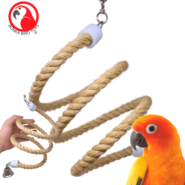 Bonka Bird Toys 1566 Small Sisal Rope Boing Coil Swing