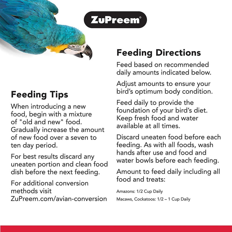 ZuPreem FruitBlend Flavor Bird Food for Large Birds - 3.5 lb